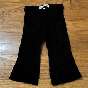 Zara Kids Black Ribbed Flare Leggings